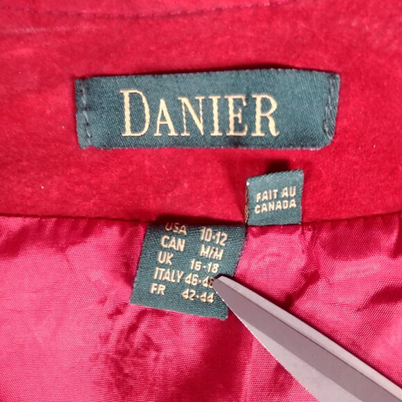 Vintage Danier made in Canada genuine red suede leather jacket Medium - Picture 13 of 16